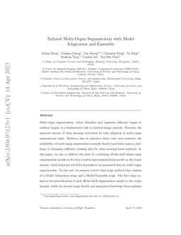 Tailored Multi-Organ Segmentation with Model Adaptation and Ensemble