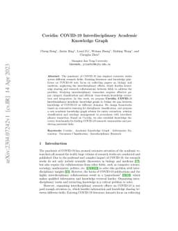 Covidia: COVID-19 Interdisciplinary Academic Knowledge Graph