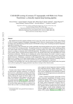 CAD-RADS scoring of coronary CT angiography with Multi-Axis Vision
  Transformer: a clinically-inspired deep learning pipeline