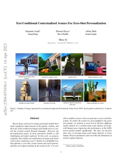 Text-Conditional Contextualized Avatars For Zero-Shot Personalization