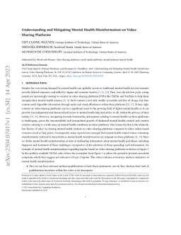 Understanding and Mitigating Mental Health Misinformation on Video
  Sharing Platforms