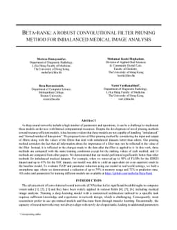 Beta-Rank: A Robust Convolutional Filter Pruning Method For Imbalanced
  Medical Image Analysis