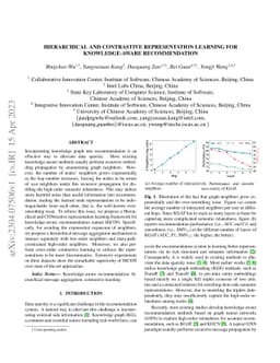 Hierarchical and Contrastive Representation Learning for Knowledge-aware
  Recommendation