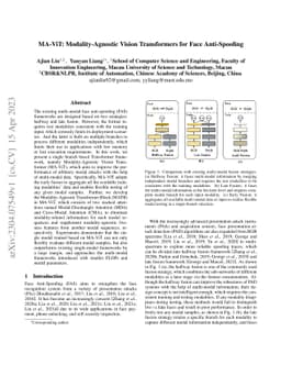 MA-ViT: Modality-Agnostic Vision Transformers for Face Anti-Spoofing