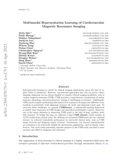 Multimodal Representation Learning of Cardiovascular Magnetic Resonance
  Imaging