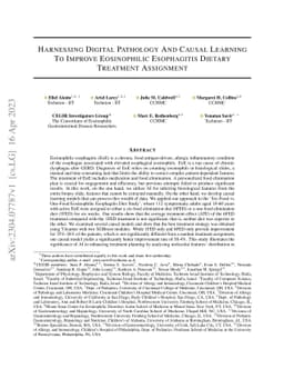 Harnessing Digital Pathology And Causal Learning To Improve Eosinophilic
  Esophagitis Dietary Treatment Assignment