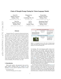 Chain of Thought Prompt Tuning in Vision Language Models