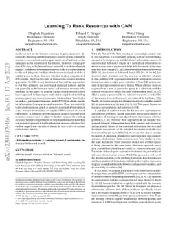 Learning To Rank Resources with GNN