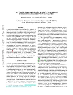 Recursive Joint Attention for Audio-Visual Fusion in Regression based
  Emotion Recognition