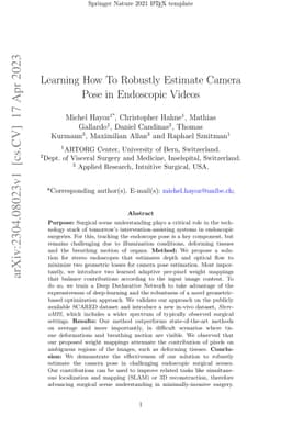 Learning How To Robustly Estimate Camera Pose in Endoscopic Videos