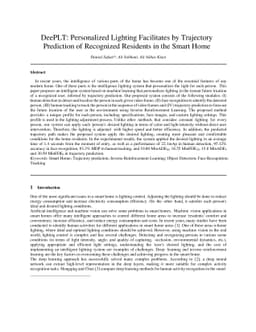 DeePLT: Personalized Lighting Facilitates by Trajectory Prediction of
  Recognized Residents in the Smart Home