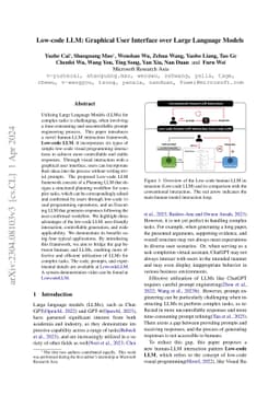 Low-code LLM: Graphical User Interface over Large Language Models