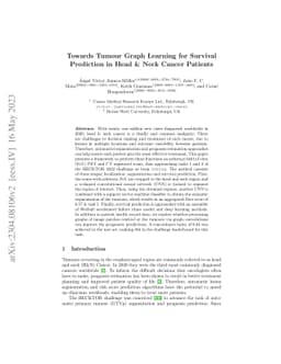 Towards Tumour Graph Learning for Survival Prediction in Head & Neck
  Cancer Patients