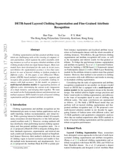 DETR-based Layered Clothing Segmentation and Fine-Grained Attribute
  Recognition