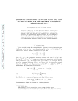 Pointwise convergence of Fourier series and deep neural network for the
  indicator function of d-dimensional ball