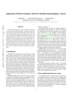Applications of Deep Learning for Top-View Omnidirectional Imaging: A
  Survey