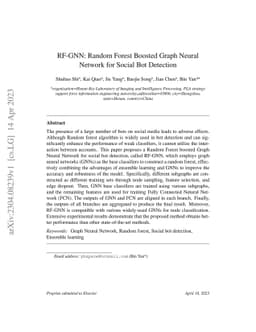 RF-GNN: Random Forest Boosted Graph Neural Network for Social Bot
  Detection