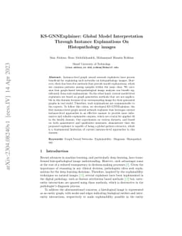 KS-GNNExplainer: Global Model Interpretation Through Instance
  Explanations On Histopathology images