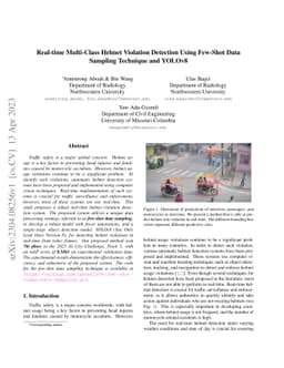 Real-time Multi-Class Helmet Violation Detection Using Few-Shot Data
  Sampling Technique and YOLOv8