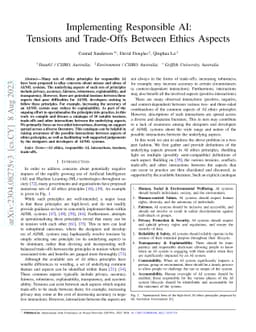 Implementing Responsible AI: Tensions and Trade-Offs Between Ethics
  Aspects