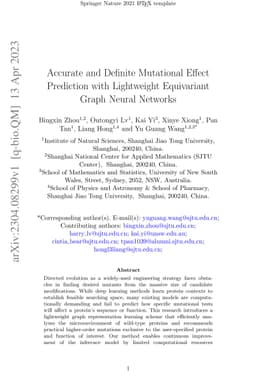 Accurate and Definite Mutational Effect Prediction with Lightweight
  Equivariant Graph Neural Networks