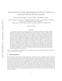 Goal-oriented Uncertainty Quantification for Inverse Problems via
  Variational Encoder-Decoder Networks