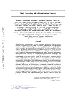 Tool Learning with Foundation Models