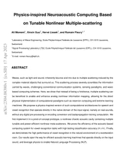 Physics-inspired Neuroacoustic Computing Based on Tunable Nonlinear
  Multiple-scattering