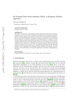 On Learning Time Series Summary DAGs: A Frequency Domain Approach