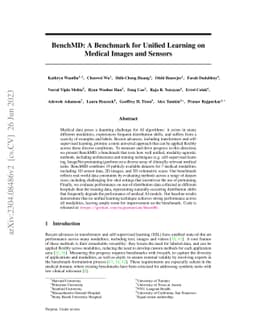 BenchMD: A Benchmark for Unified Learning on Medical Images and Sensors