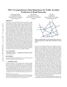 TAP: A Comprehensive Data Repository for Traffic Accident Prediction in
  Road Networks