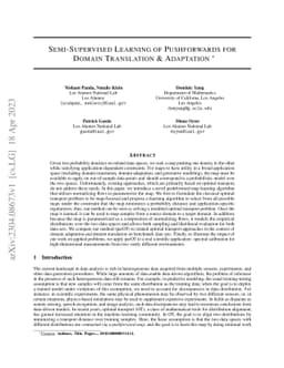 Semi-supervised Learning of Pushforwards For Domain Translation &
  Adaptation