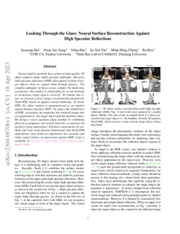 Looking Through the Glass: Neural Surface Reconstruction Against High
  Specular Reflections