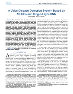 A Voice Disease Detection Method Based on MFCCs and Shallow CNN