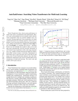 AutoTaskFormer: Searching Vision Transformers for Multi-task Learning