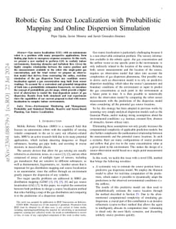 Robotic Gas Source Localization with Probabilistic Mapping and Online
  Dispersion Simulation