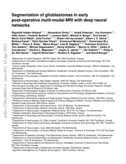 Segmentation of glioblastomas in early post-operative multi-modal MRI
  with deep neural networks
