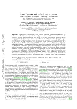 Event Camera and LiDAR based Human Tracking for Adverse Lighting
  Conditions in Subterranean Environments
