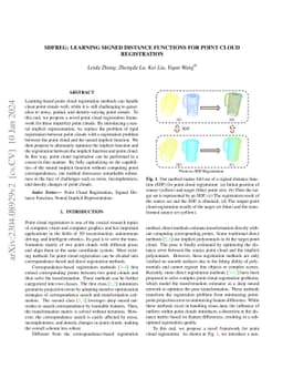 SDFReg: Learning Signed Distance Functions for Point Cloud Registration