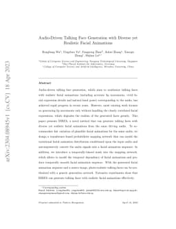 Audio-Driven Talking Face Generation with Diverse yet Realistic Facial
  Animations