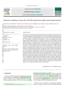 Generative modeling of living cells with SO(3)-equivariant implicit
  neural representations