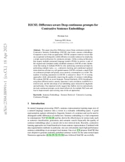 D2CSE: Difference-aware Deep continuous prompts for Contrastive Sentence
  Embeddings