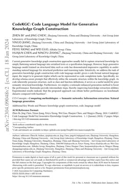 CodeKGC: Code Language Model for Generative Knowledge Graph Construction