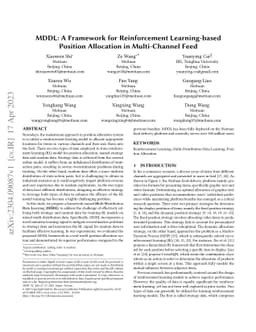 MDDL: A Framework for Reinforcement Learning-based Position Allocation
  in Multi-Channel Feed