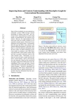 Improving Items and Contexts Understanding with Descriptive Graph for
  Conversational Recommendation