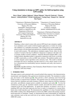 Using simulation to design an MPC policy for field navigation using GPS
  sensing