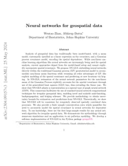 Neural networks for geospatial data