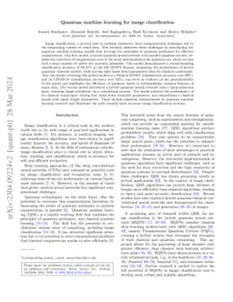 Quantum machine learning for image classification