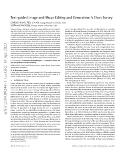 Text-guided Image-and-Shape Editing and Generation: A Short Survey