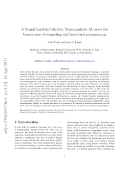 Towards a Neural Lambda Calculus: Neurosymbolic AI Applied to the Foundations of Functional Programming